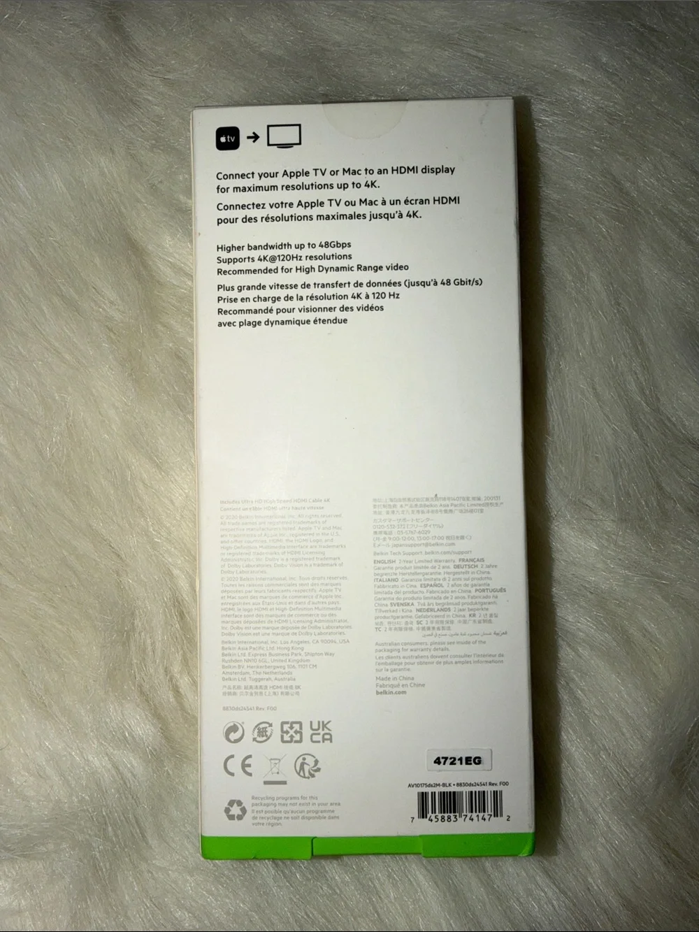 belkin Black Ultra HD High Speed HDMI Cable 2M 4K